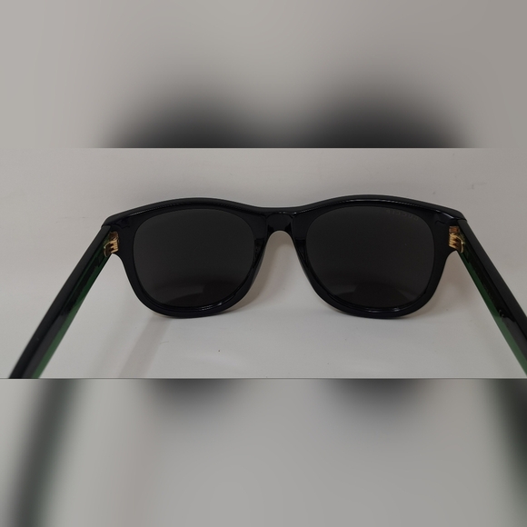 Gucci Men's Sunglasses Black Green Polarized Rectangle GG0003S 52mm 52-21-145 - Picture 15 of 16
